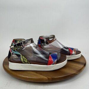 New Womens Mia Ellen Patchwork Platform‎ Ankle Strap Strappy Sandals Size 9 NWOB